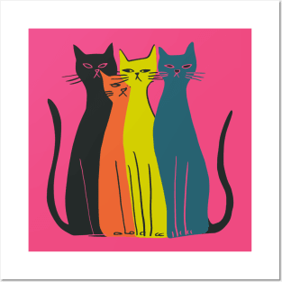 Colorful cats Posters and Art